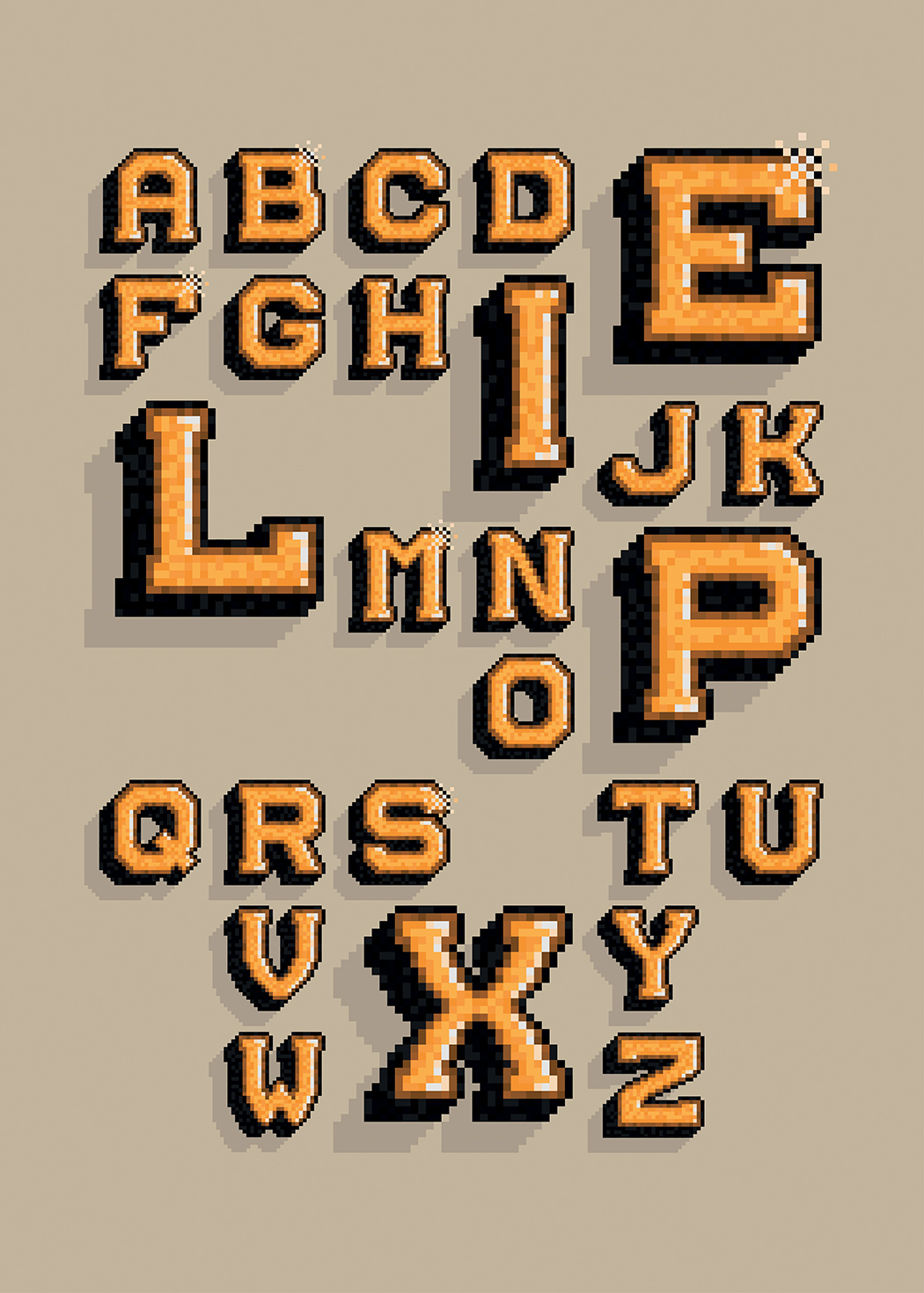 pixel letters
